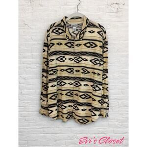 Chico's Design Vintage Woman's Aztec Long Sleeve Shirt Front Zipper Sz2 L 12